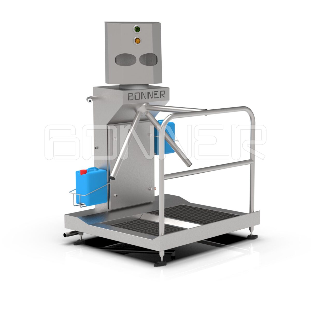 Pasaj dezinfectare maini si talpi cu bariera